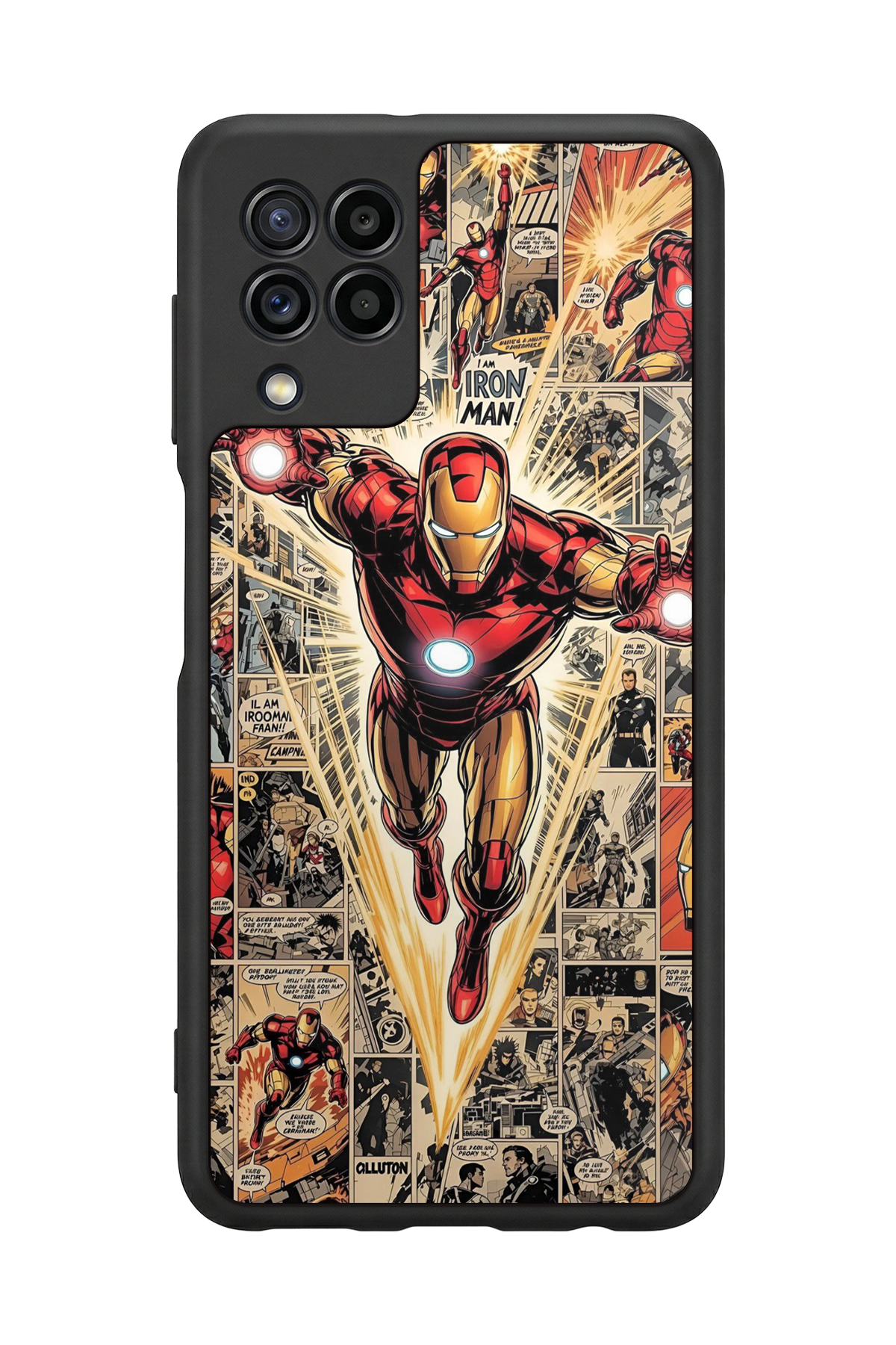 Samsung Galaxy M22 Uyumlu Iron Man ( Demir Adam ) Tasarımlı Glossy Premium Kılıf