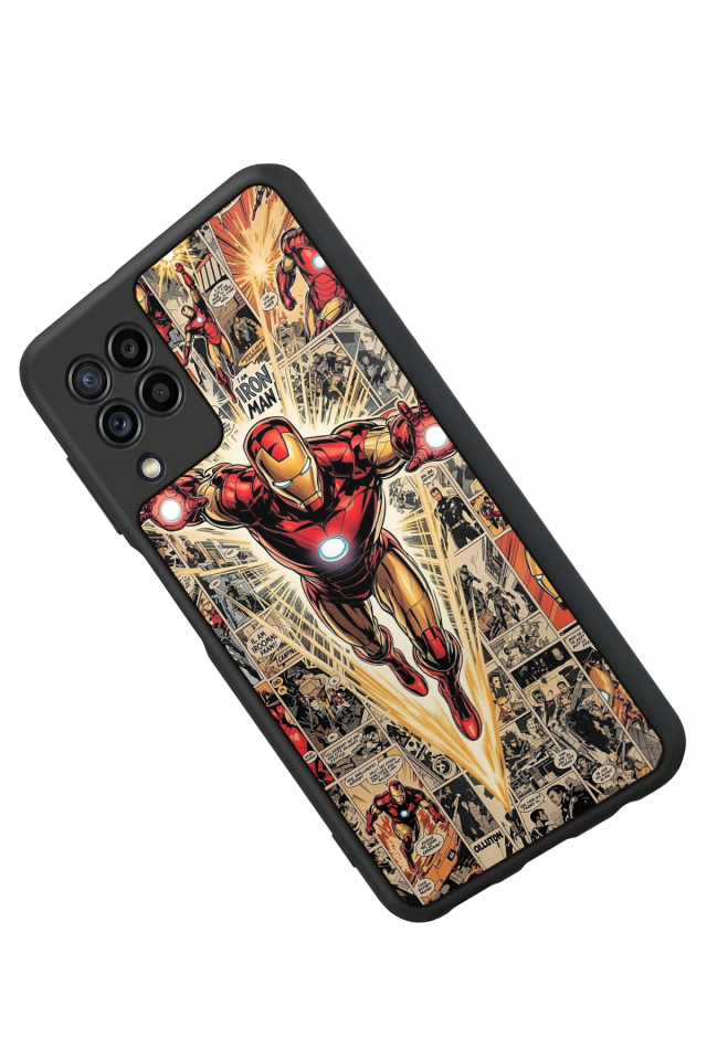 Samsung Galaxy M22 Uyumlu Iron Man ( Demir Adam ) Tasarımlı Glossy Premium Kılıf