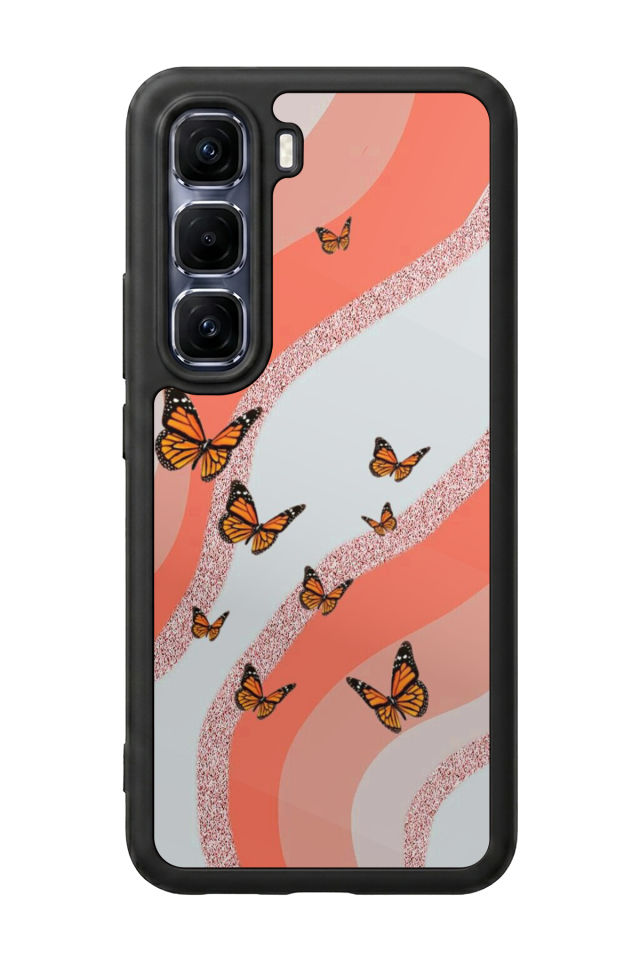 Infinix Hot 60 Pro Plus Uyumlu Kelebek Tasarımlı Glossy Premium Kılıf