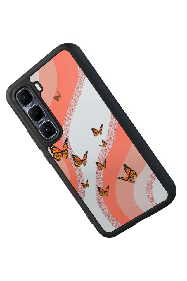 Infinix Hot 60 Pro Plus Uyumlu Kelebek Tasarımlı Glossy Premium Kılıf