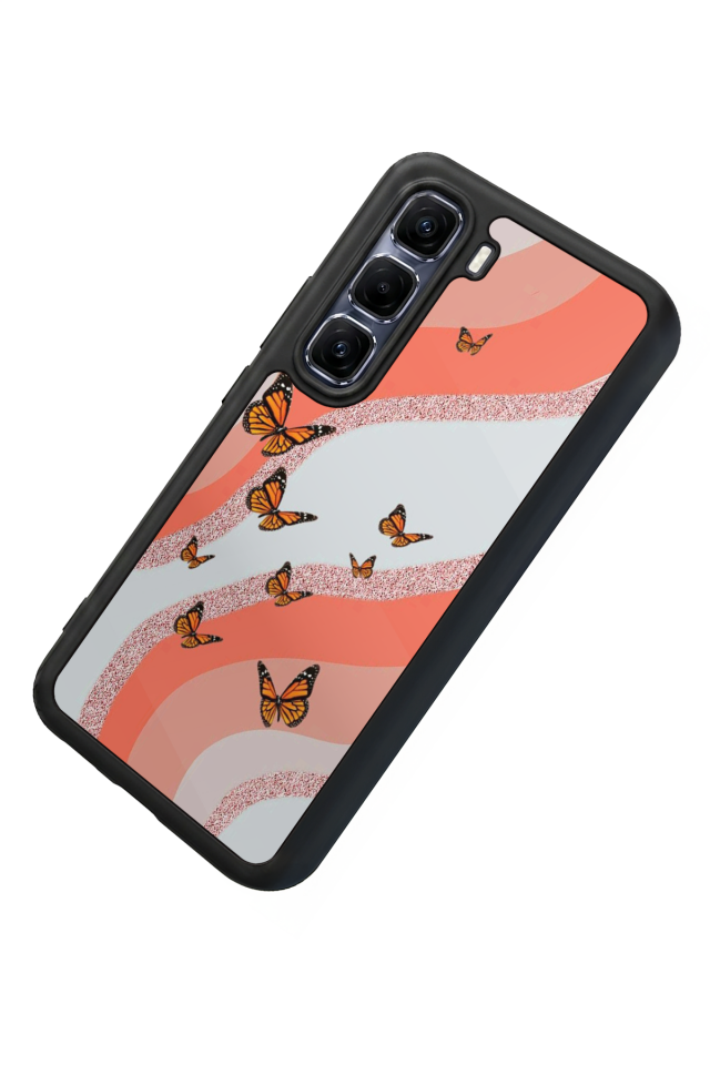 Infinix Hot 60 Pro Plus Uyumlu Kelebek Tasarımlı Glossy Premium Kılıf