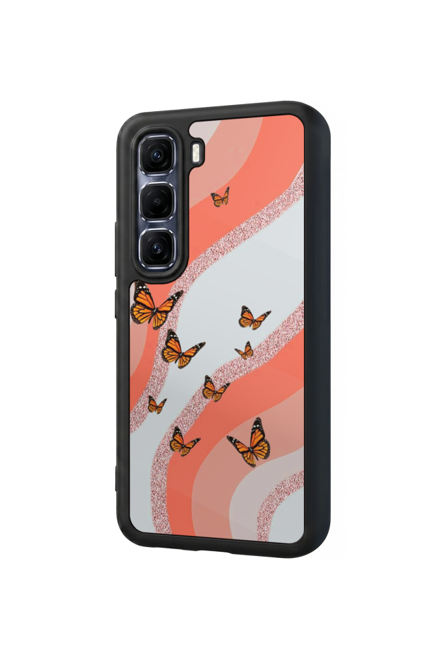 Infinix Hot 60 Pro Plus Uyumlu Kelebek Tasarımlı Glossy Premium Kılıf
