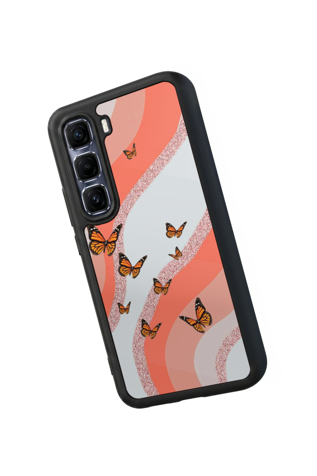 Infinix Hot 60 Pro Plus Uyumlu Kelebek Tasarımlı Glossy Premium Kılıf