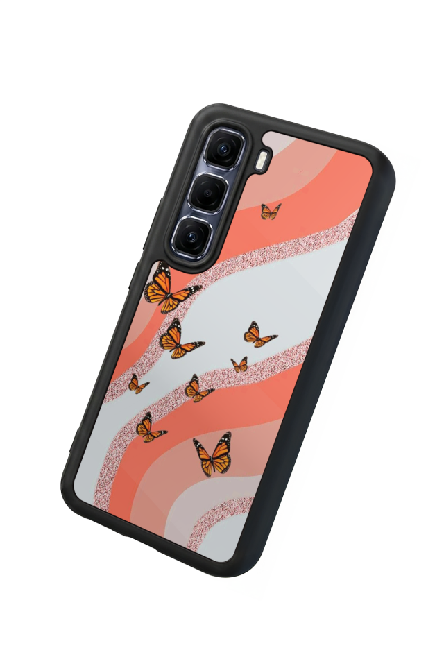 Infinix Hot 60 Pro Plus Uyumlu Kelebek Tasarımlı Glossy Premium Kılıf
