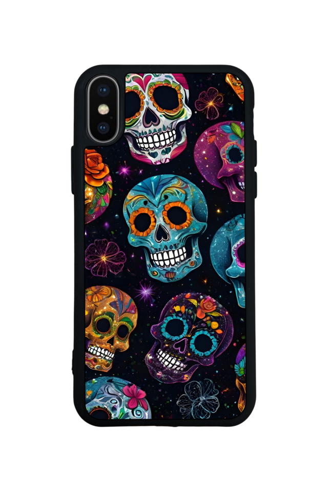 iPhone X/ XS Uyumlu KuruKafa Tasarımlı Glossy Premium Kılıf