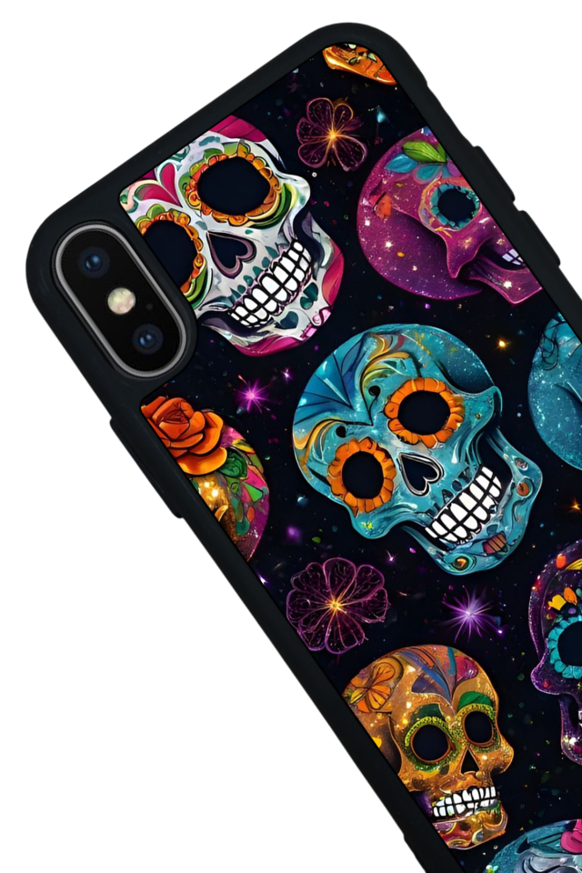 iPhone X/ XS Uyumlu KuruKafa Tasarımlı Glossy Premium Kılıf