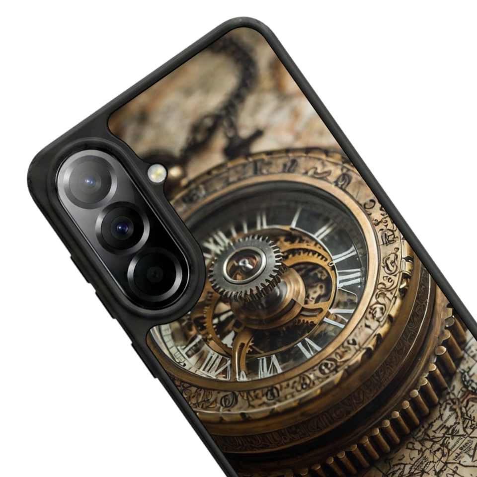 Samsung Galaxy A57 Uyumlu Pusula Tasarımlı Glossy Premium Kılıf