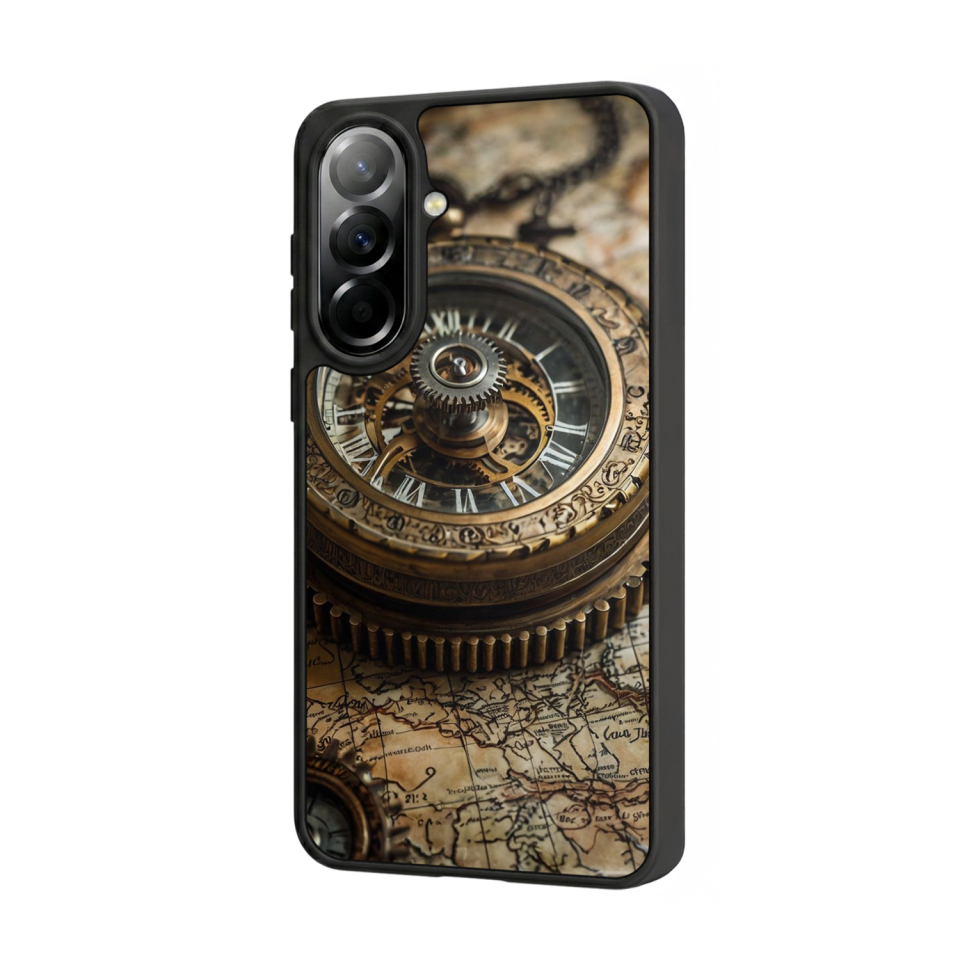 Samsung Galaxy A57 Uyumlu Pusula Tasarımlı Glossy Premium Kılıf