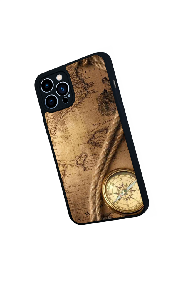 iPhone 12 Pro Max Uyumlu Pusula Tasarımlı Glossy Premium Kılıf