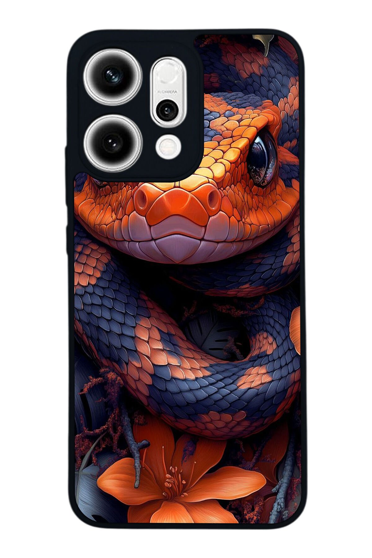 Oppo Reno 14 Uyumlu Yılan Tasarımlı Glossy Premium Kılıf