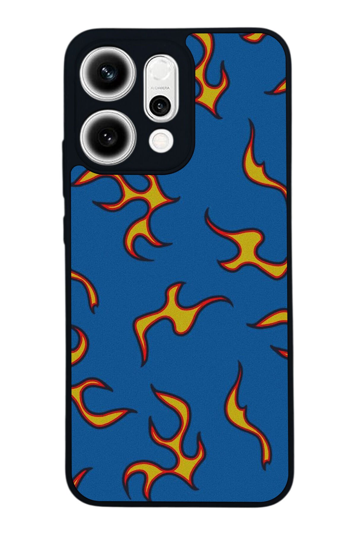 Oppo Reno 14 Uyumlu Retro Flame Patterns Tasarımlı Glossy Premium Kılıf