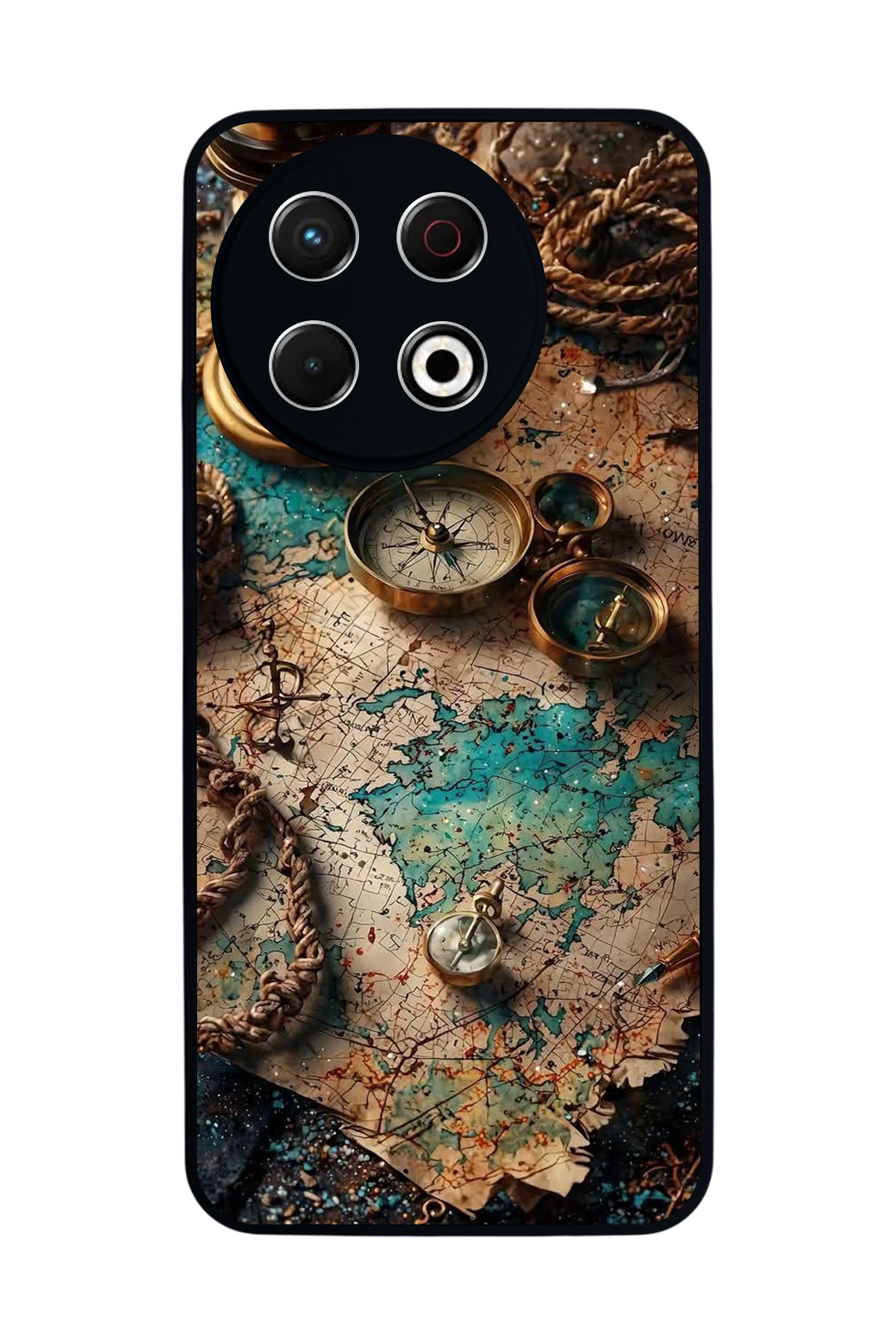 Tecno Spark 30 Pro Uyumlu Harita Tasarımlı Glossy Premium Kılıf