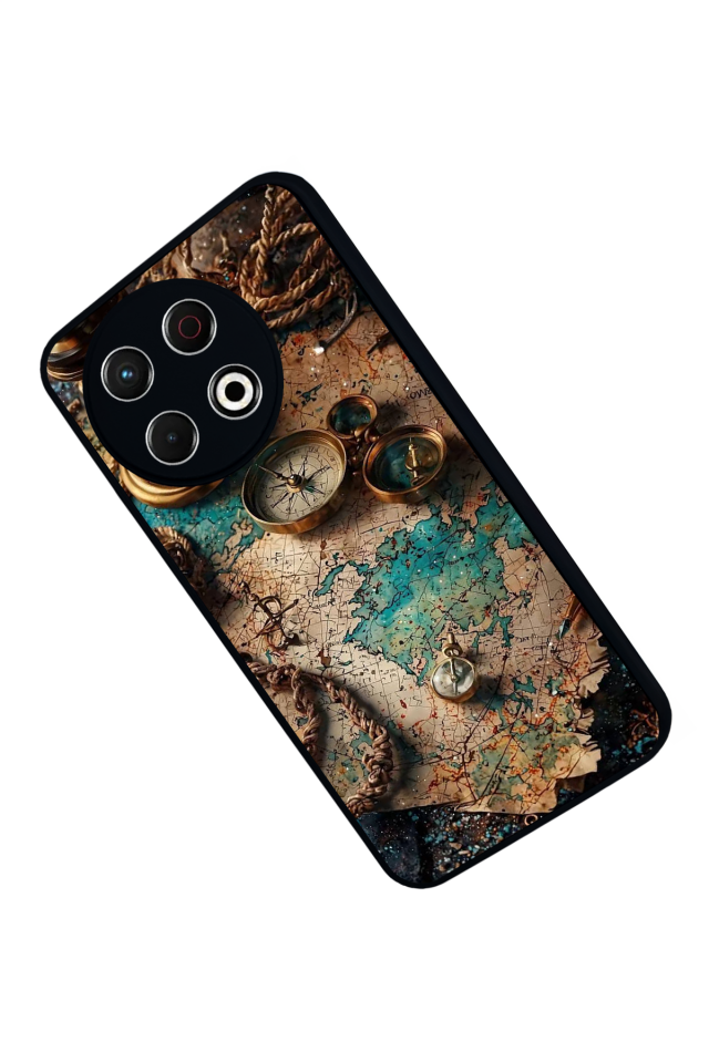 Tecno Spark 30 Pro Uyumlu Harita Tasarımlı Glossy Premium Kılıf