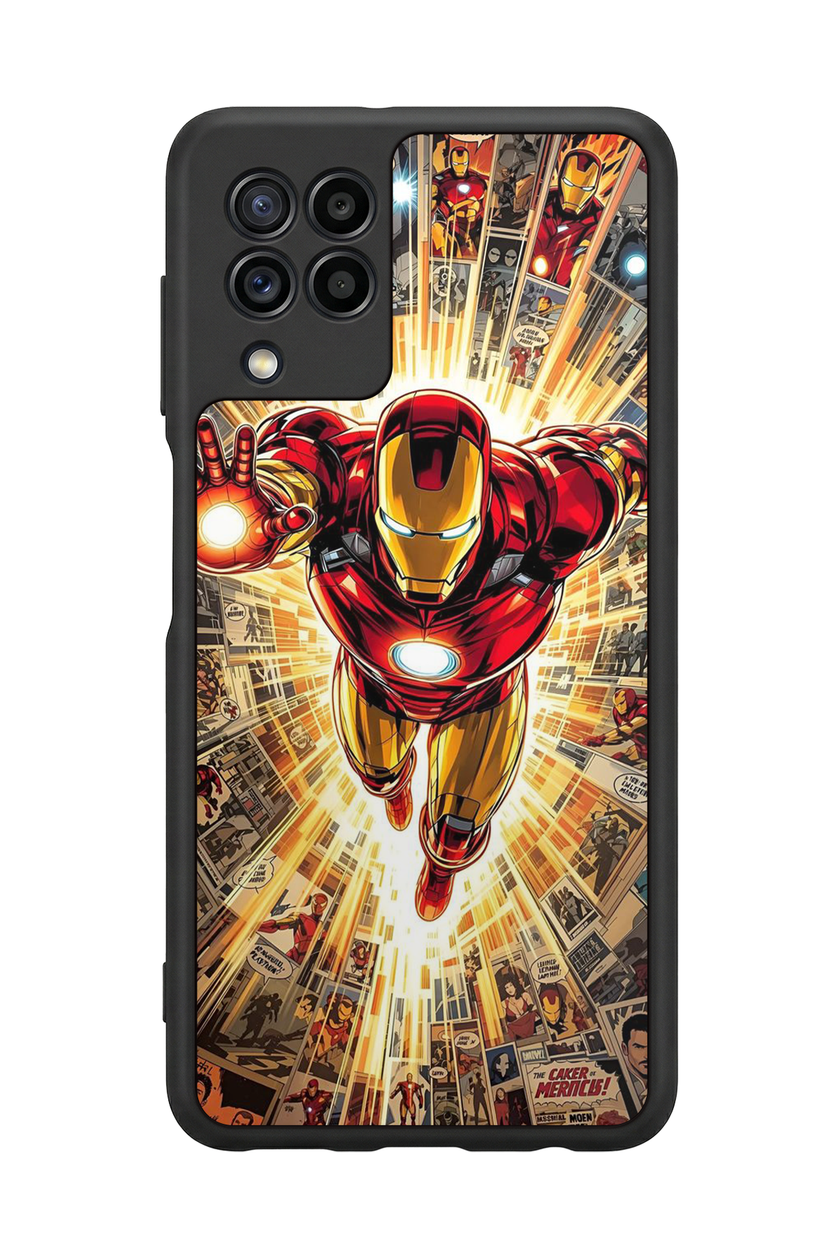 Samsung Galaxy M22 Uyumlu Iron Man ( Demir Adam ) Tasarımlı Glossy Premium Kılıf