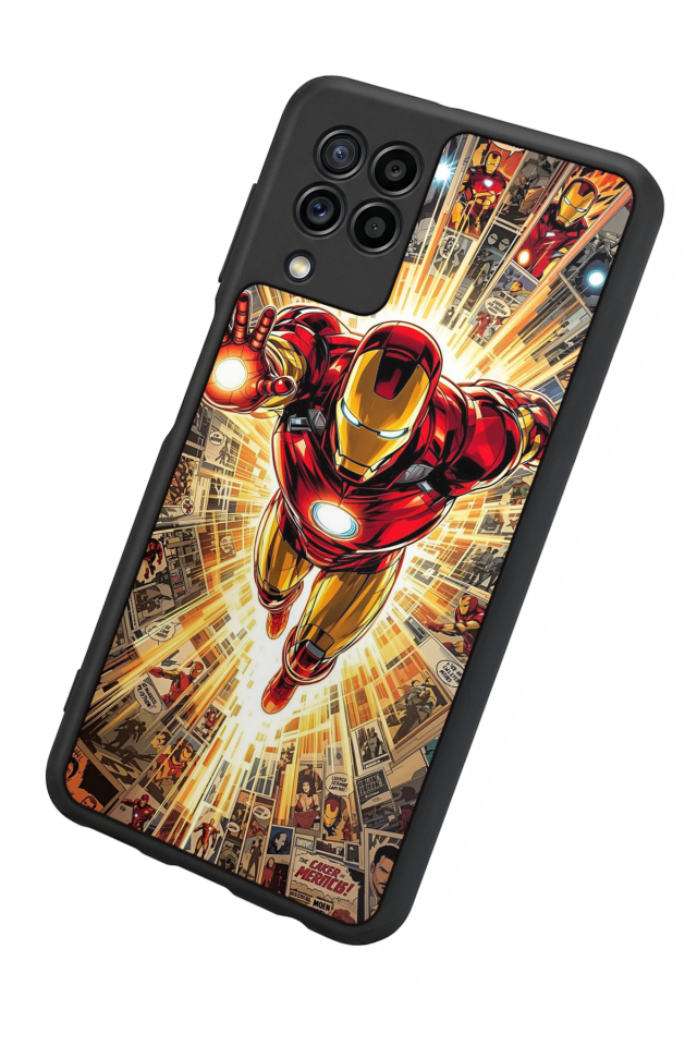 Samsung Galaxy M22 Uyumlu Iron Man ( Demir Adam ) Tasarımlı Glossy Premium Kılıf