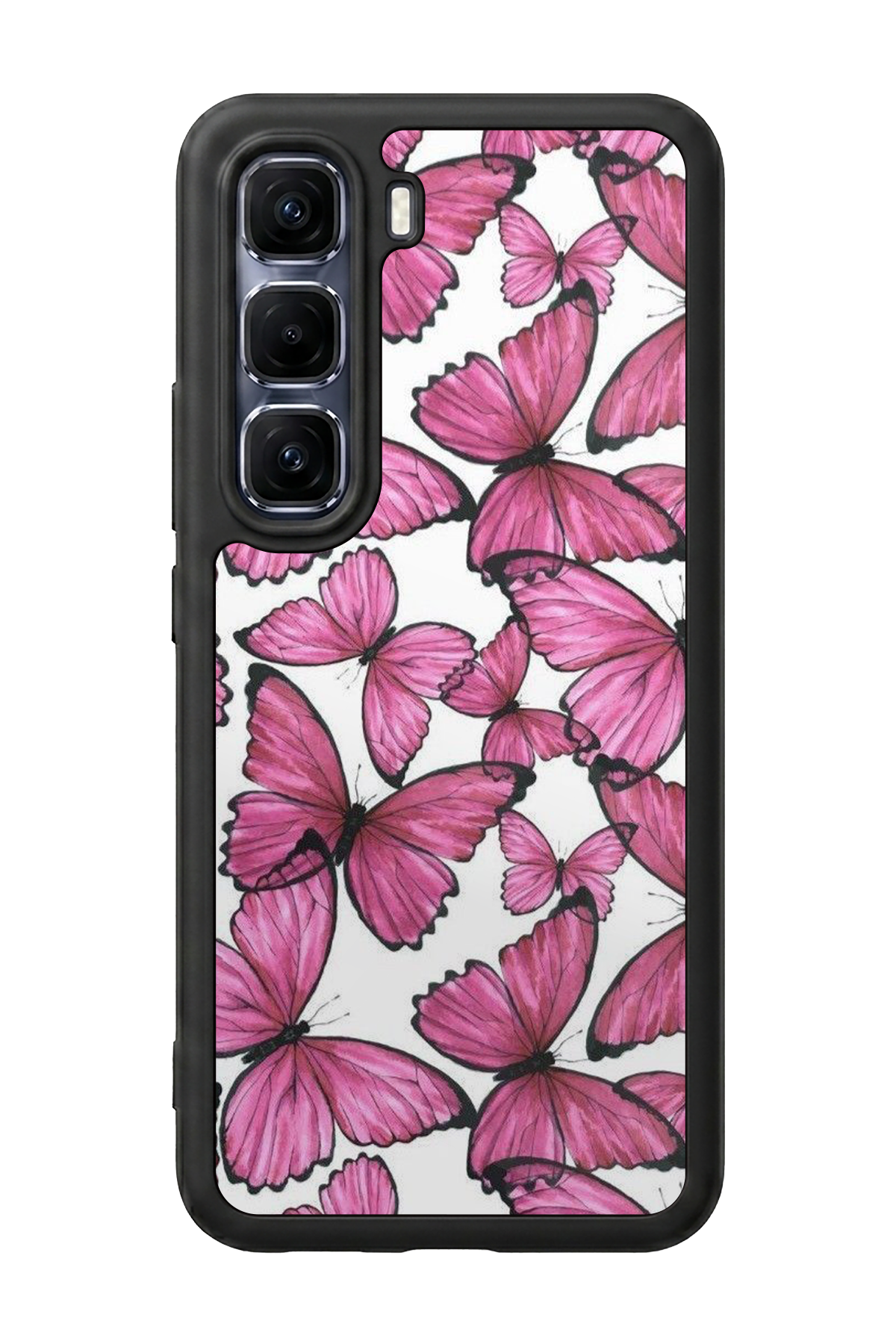 Infinix Hot 60 Pro Plus Uyumlu Kelebek Tasarımlı Glossy Premium Kılıf