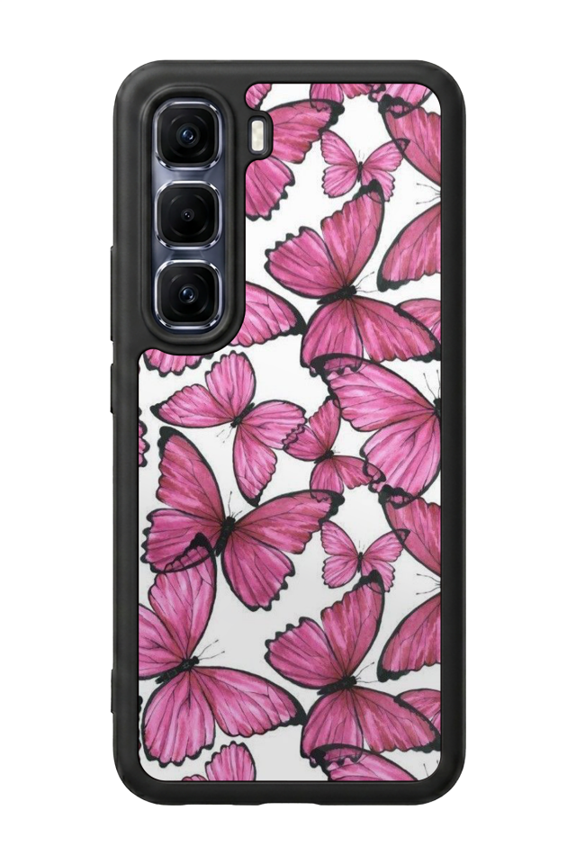 Infinix Hot 60 Pro Plus Uyumlu Kelebek Tasarımlı Glossy Premium Kılıf