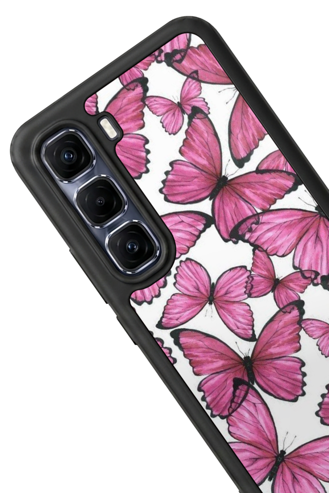 Infinix Hot 60 Pro Plus Uyumlu Kelebek Tasarımlı Glossy Premium Kılıf