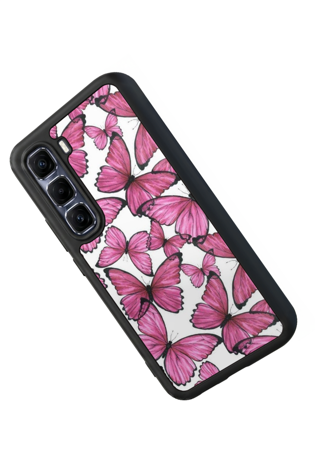 Infinix Hot 60 Pro Plus Uyumlu Kelebek Tasarımlı Glossy Premium Kılıf
