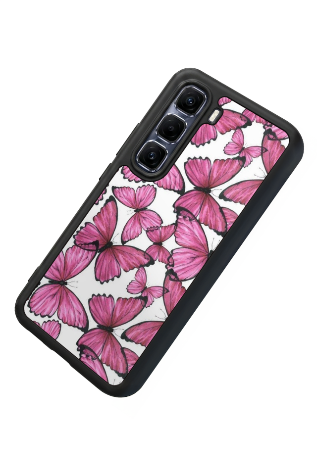Infinix Hot 60 Pro Plus Uyumlu Kelebek Tasarımlı Glossy Premium Kılıf