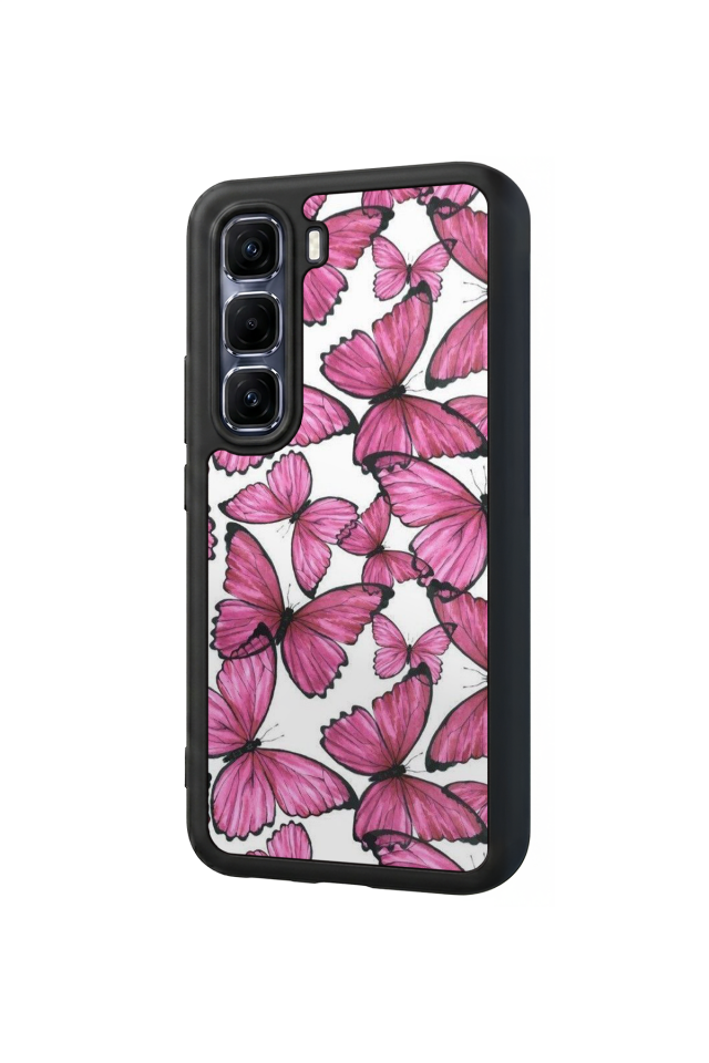 Infinix Hot 60 Pro Plus Uyumlu Kelebek Tasarımlı Glossy Premium Kılıf