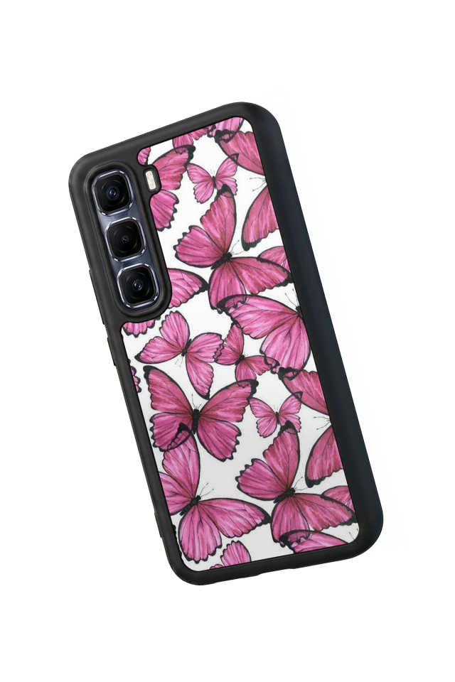 Infinix Hot 60 Pro Plus Uyumlu Kelebek Tasarımlı Glossy Premium Kılıf