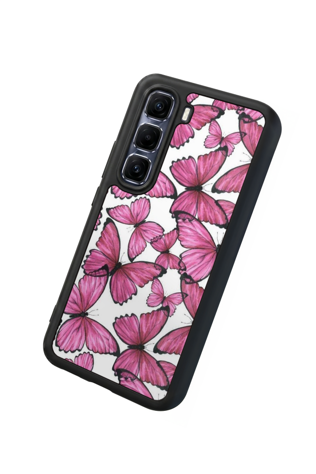 Infinix Hot 60 Pro Plus Uyumlu Kelebek Tasarımlı Glossy Premium Kılıf