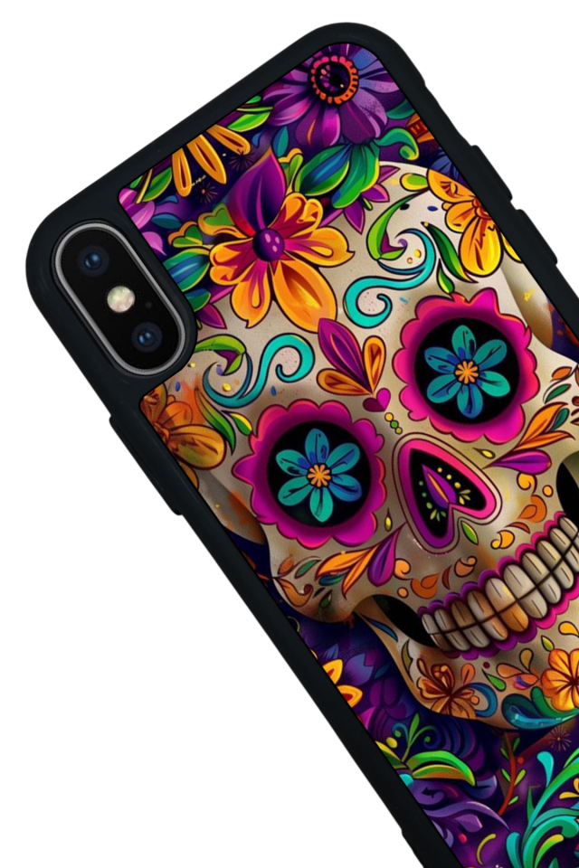 iPhone X/ XS Uyumlu KuruKafa Tasarımlı Glossy Premium Kılıf