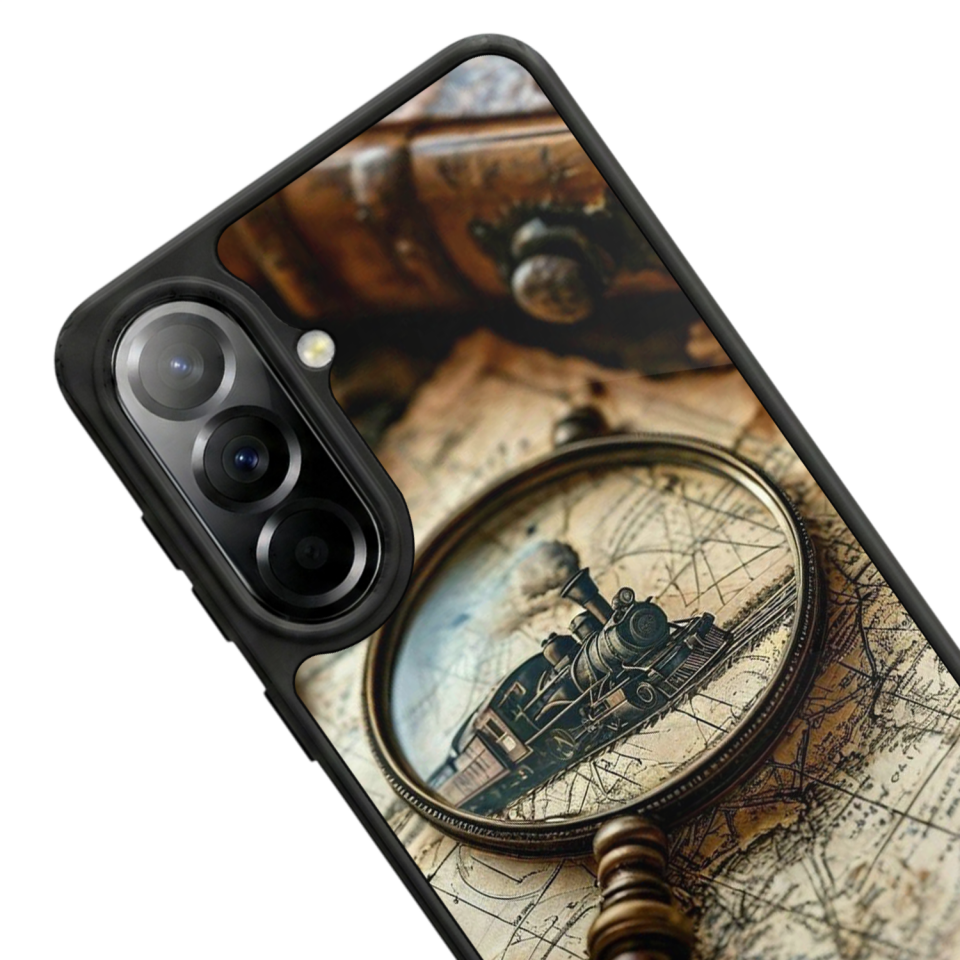 Samsung Galaxy A57 Uyumlu Pusula Tasarımlı Glossy Premium Kılıf