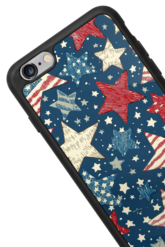 iPhone 6 Plus Uyumlu Retro Yildizlar Tasarımlı Glossy Premium Kılıf