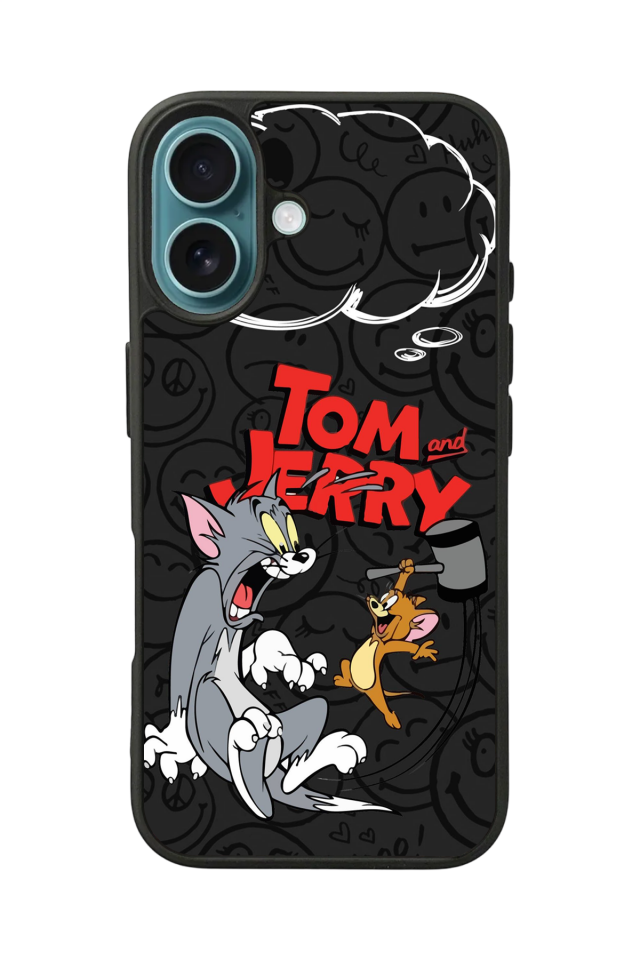iPhone 16 Plus Uyumlu Tom And Jerry Tasarımlı Glossy Premium Kılıf