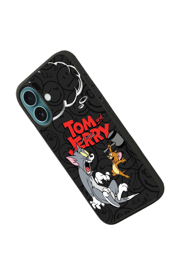 iPhone 16 Plus Uyumlu Tom And Jerry Tasarımlı Glossy Premium Kılıf