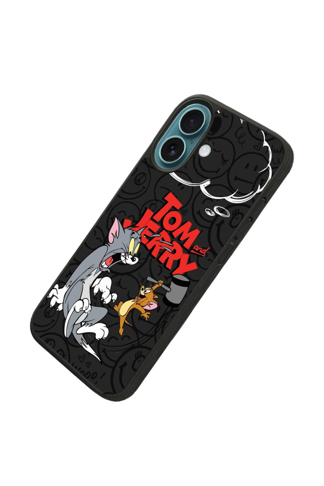 iPhone 16 Plus Uyumlu Tom And Jerry Tasarımlı Glossy Premium Kılıf
