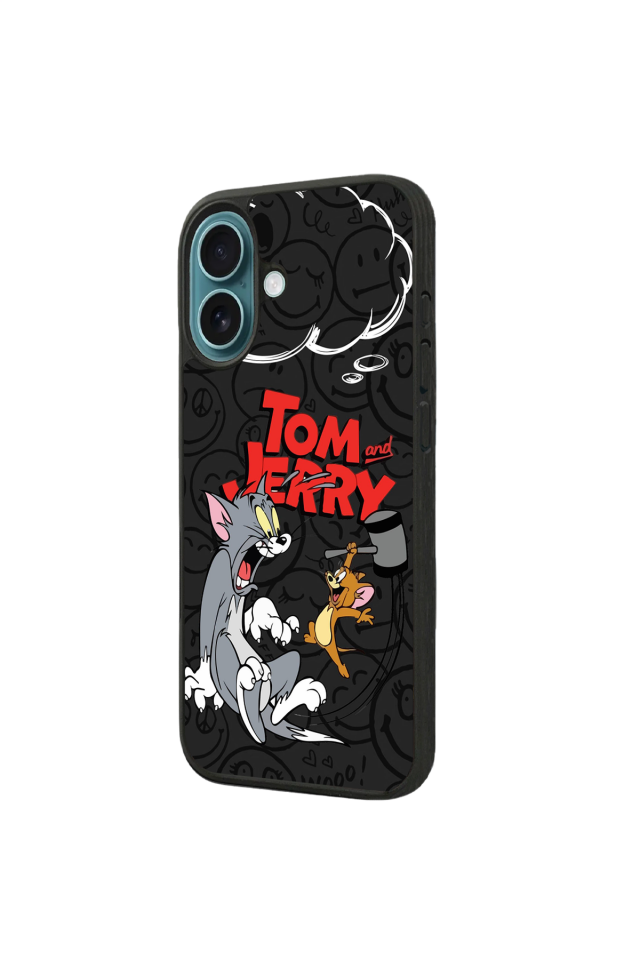 iPhone 16 Plus Uyumlu Tom And Jerry Tasarımlı Glossy Premium Kılıf