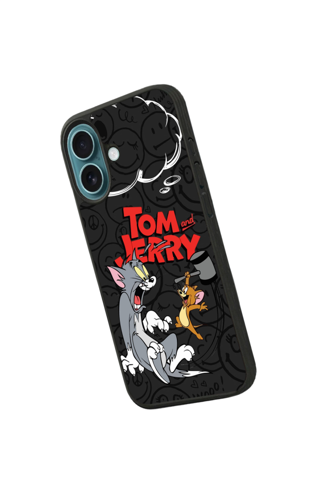 iPhone 16 Plus Uyumlu Tom And Jerry Tasarımlı Glossy Premium Kılıf