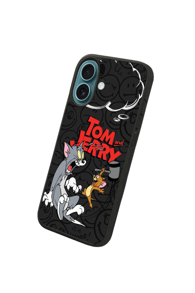 iPhone 16 Plus Uyumlu Tom And Jerry Tasarımlı Glossy Premium Kılıf