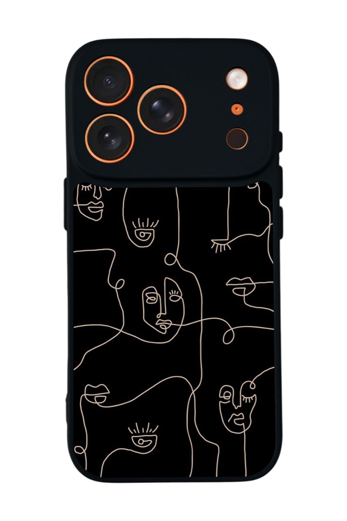 iPhone 17 Pro Max Uyumlu Line Art Tasarımlı Glossy Premium Kılıf