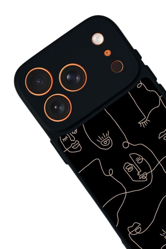 iPhone 17 Pro Max Uyumlu Line Art Tasarımlı Glossy Premium Kılıf