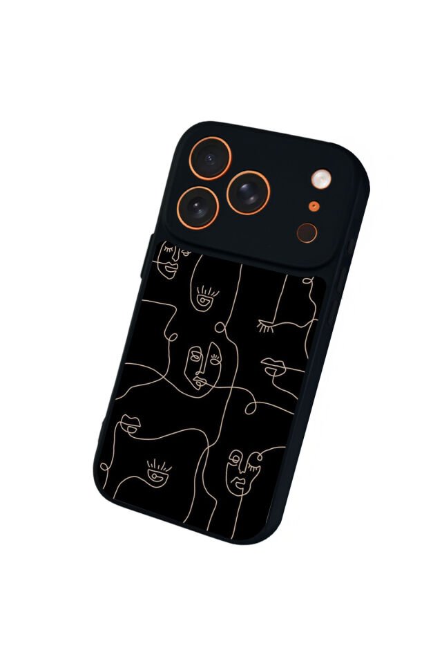 iPhone 17 Pro Max Uyumlu Line Art Tasarımlı Glossy Premium Kılıf