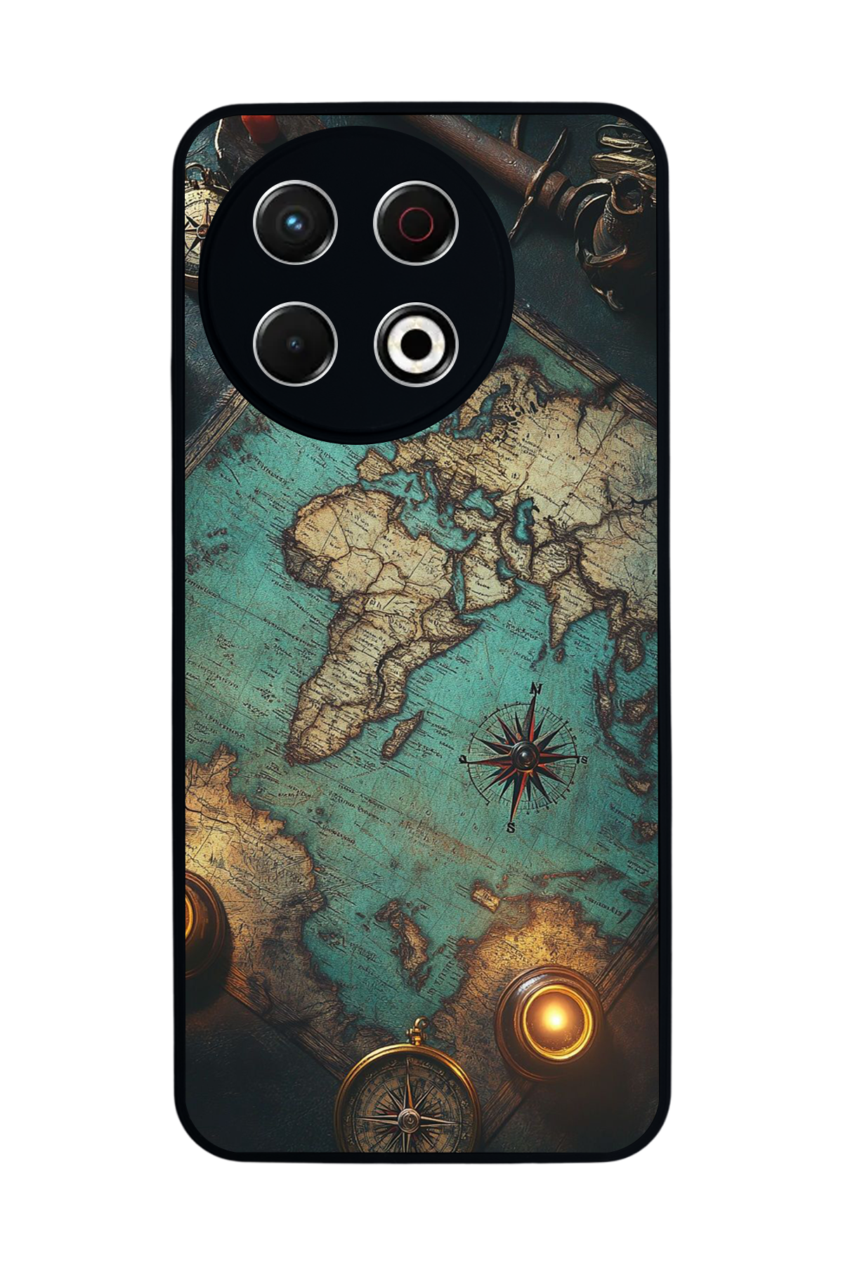 Tecno Spark 30 Pro Uyumlu Harita Tasarımlı Glossy Premium Kılıf