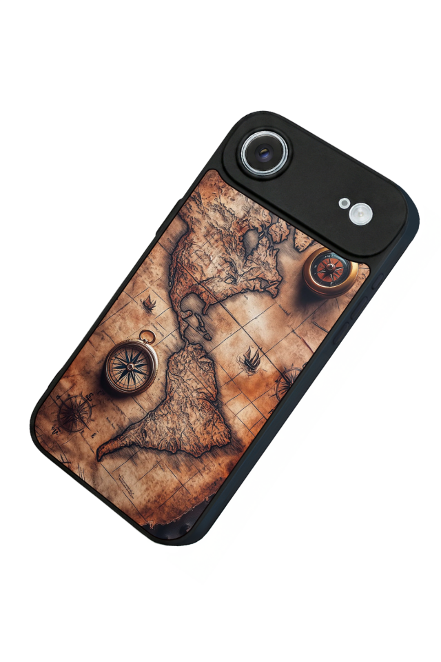iPhone 17 Air Uyumlu Harita Tasarımlı Glossy Premium Kılıf