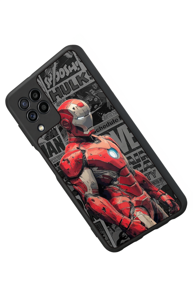 Samsung Galaxy M22 Uyumlu Iron Man ( Demir Adam ) Tasarımlı Glossy Premium Kılıf