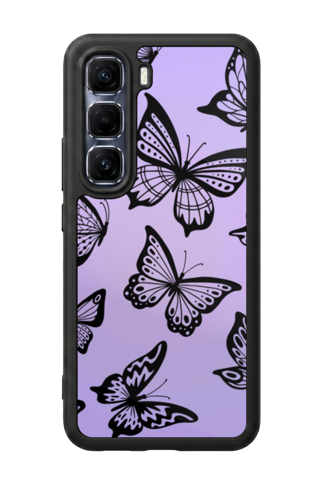 Infinix Hot 60 Pro Plus Uyumlu Kelebek Tasarımlı Glossy Premium Kılıf