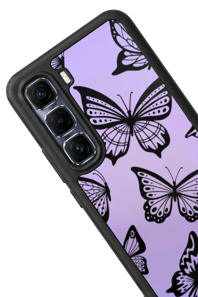 Infinix Hot 60 Pro Plus Uyumlu Kelebek Tasarımlı Glossy Premium Kılıf