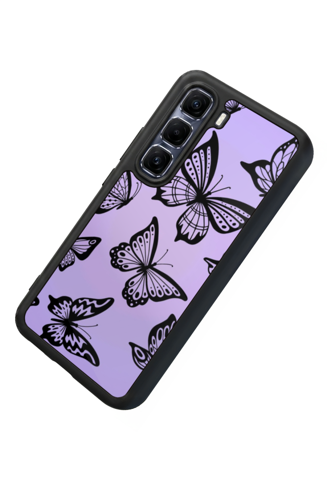 Infinix Hot 60 Pro Plus Uyumlu Kelebek Tasarımlı Glossy Premium Kılıf