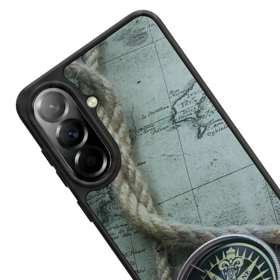 Samsung Galaxy A57 Uyumlu Pusula Tasarımlı Glossy Premium Kılıf