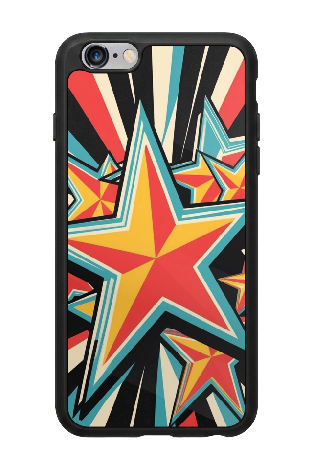 iPhone 6 Plus Uyumlu Retro Yildizlar Tasarımlı Glossy Premium Kılıf