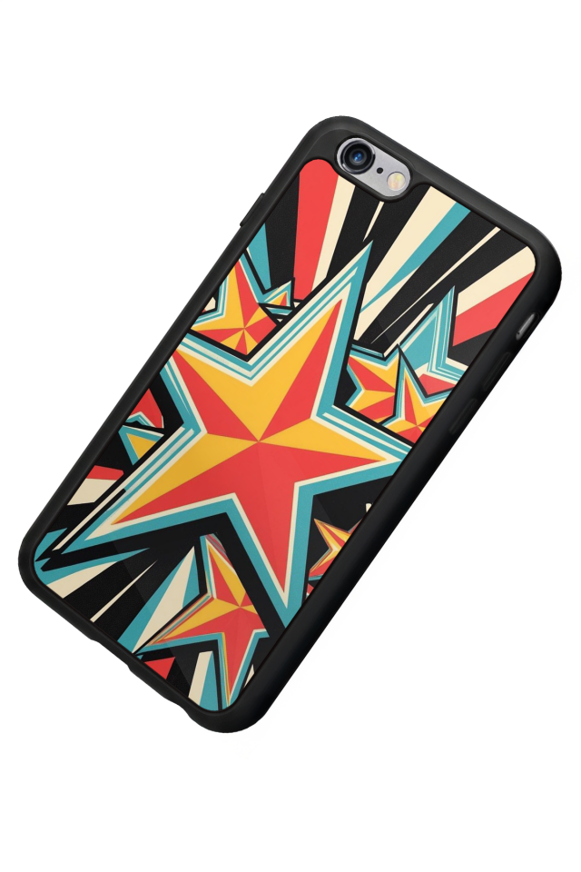 iPhone 6 Plus Uyumlu Retro Yildizlar Tasarımlı Glossy Premium Kılıf
