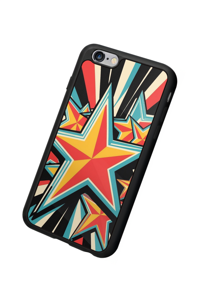 iPhone 6 Plus Uyumlu Retro Yildizlar Tasarımlı Glossy Premium Kılıf