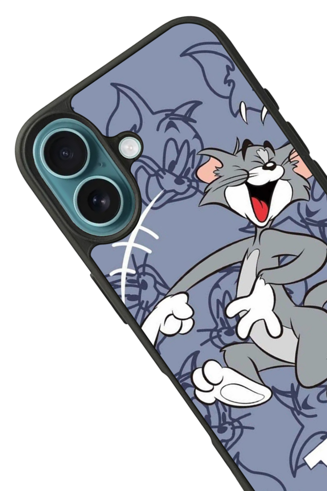 iPhone 16 Plus Uyumlu Tom And Jerry Tasarımlı Glossy Premium Kılıf